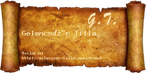 Gelencsér Tilla névjegykártya